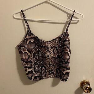SHEIN cropped snake print tank